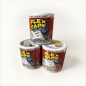 Flex‎ Seal Flex Tape 4 in. X 5 ft. Clear Waterproof Strong Rubberized - 3 Rolls